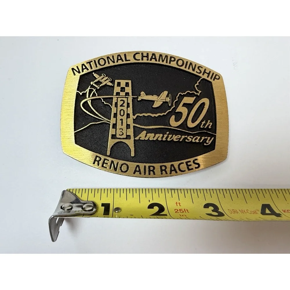2013 Reno National Championship Air Races Brass Belt Buckle 50th‎ Anniversary